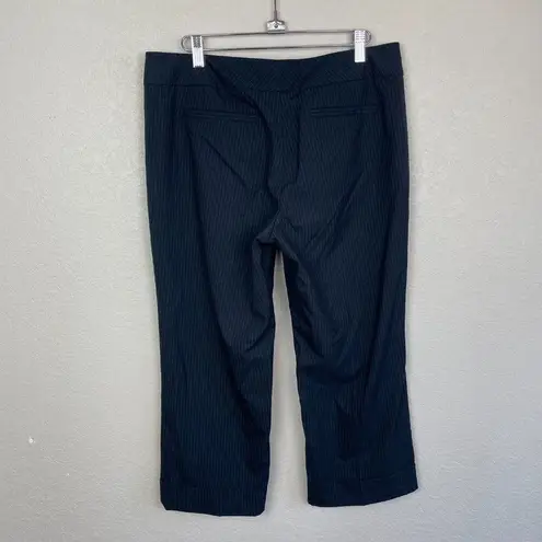 NY&CO Navy Pinstripe Cropped Dress Pants Size 10 Blue