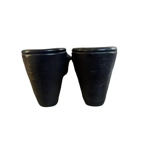 Donald Pliner Y2K VTG. BLACK CHUNKY LEATHER WEDGES SZ. 7 EUC