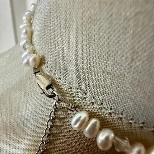 Freshwater Pearl & Crystal Choker with Sterling Silver Clasp