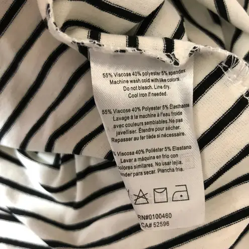 KAVU Leonora Dress A Line Striped Sleeveless Black White Stretch Size S