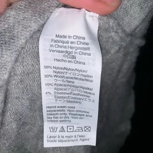 J Crew gray wool alpaca blend turtleneck cozy oversized sweater Size M