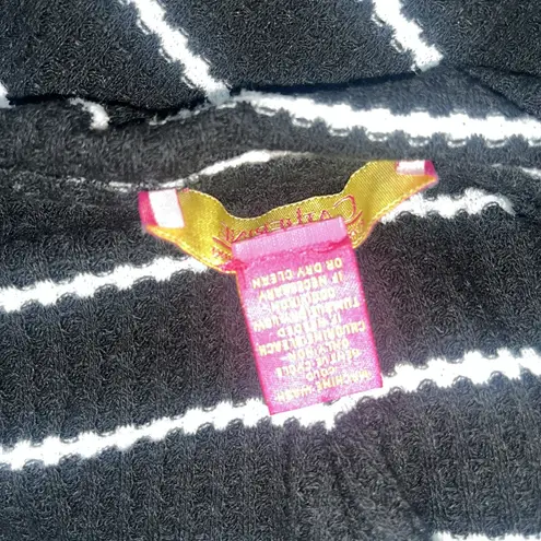 Catherine Malandrino Women's Casual Cowl Neck Black & White Striped Sweater 3X