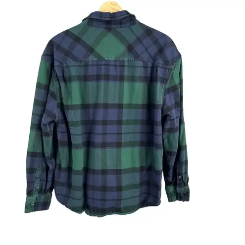 ONIA Womens Shirt Green Button Up Plaid Long Sleeve Flannel Soft Collared XL