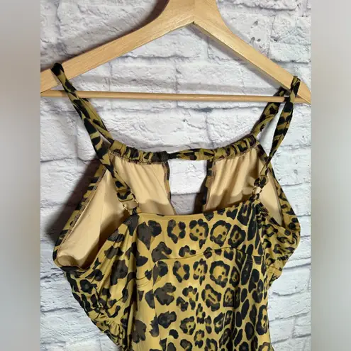 Lauren Ralph Lauren brown cheetah print one piece bathing suit women’s size 22W Black