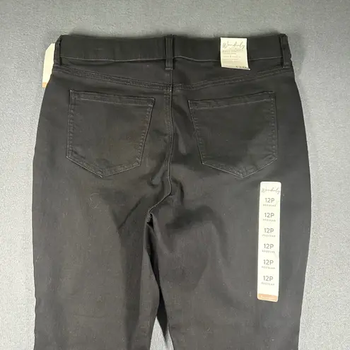 Wonderly Pull On Jeggings Womens 12P Black Flex Stretch Pants Flat Front