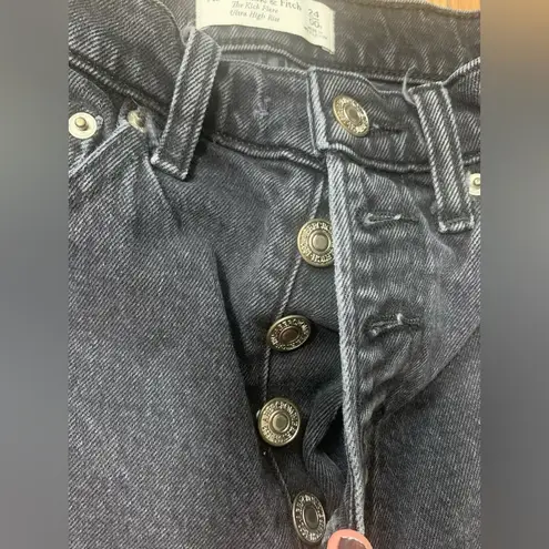 Abercrombie & Fitch  kick flare ultra high rise black jeans 24/00s