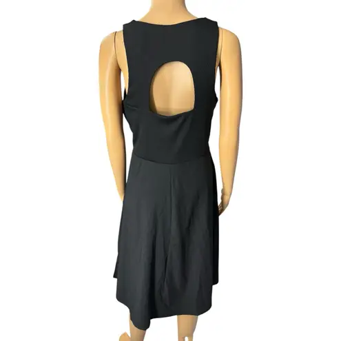 NWOT Freely Dress Black Athletic Pullover Ribbed Open Back Midi Dress Medium