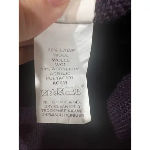 Saint James Plum Grape Sweater Cardigan Knit Wool blend Buttons sz 6 Purple