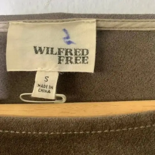 Wilfred Free Shift Dress Womens Small Brown Knee Length Minimalistic Paperbag