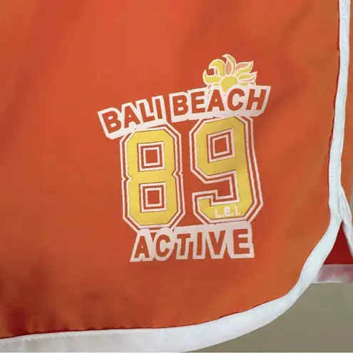 LEI Women’s Orange & White Bali Beach Swim Board Shorts Medium