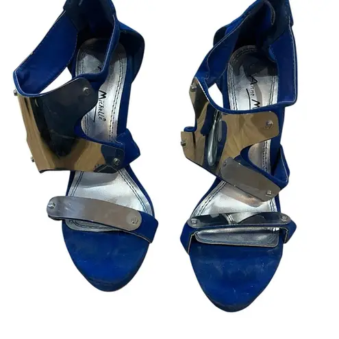 Anne Michelle Blue and Silver Women's High Heel Shoes