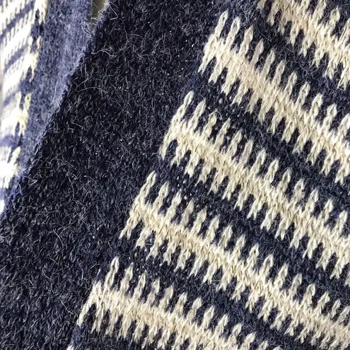 Handmade Open front hand knitted cardigan sweater drop shoulder horizontal stripes