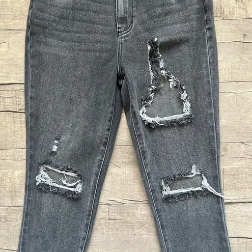 PacSun Black Distressed High Rise Denim Mom Jeans Retro 90s Y2K 00s Size 28