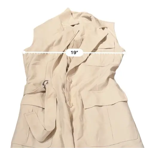 RTR Marina Moscone Collective Cream Long Wrap Vest Coat Sz M Size M