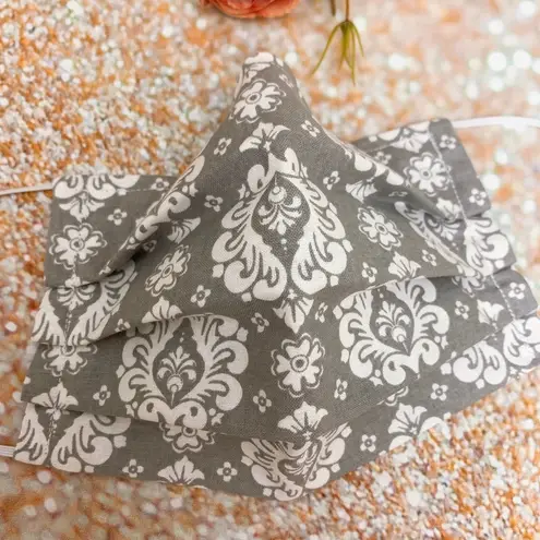 Gray And White Pattern Premium Cotton Face Mask