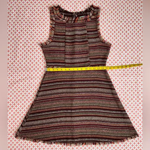 She & Sky retro brown tweed twill boho bohemian dress juniors size medium