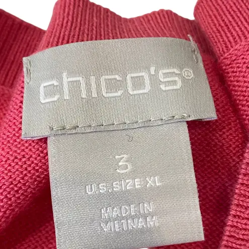 Chico's Chico’s Big Heart Pink Pullover Sweater Lightweight Valentine’s Day Size XL