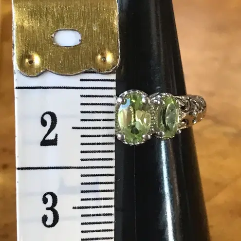 Natural Arizona Peridot Sterling Silver Ring Size 6 Green