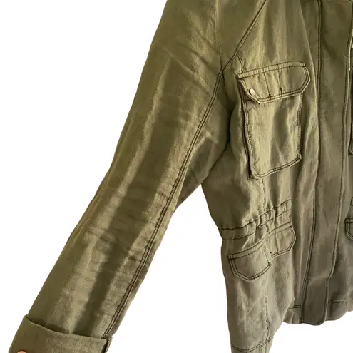 Michael Stars 100% linen cargo jacket green XS