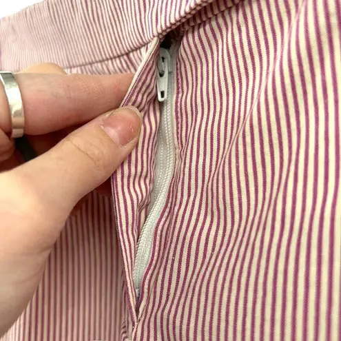 Etro Pink White Pinstriped Cropped Trouser Pants Size 42 US 6