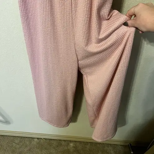 Rollo Coster Light Pink Ribbed Knit Jumpsuit Size L