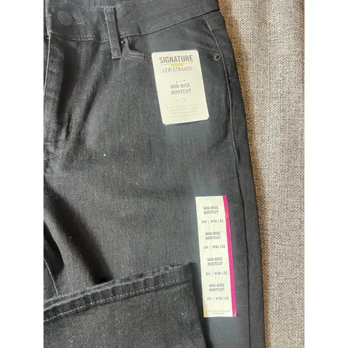 Levi's Signature  Women's Mid-Rise BOOTCUT 2M/W26/L32‎  Black Jeans