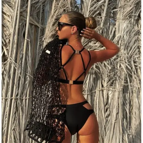 NWT REVOLVE Kopper & Zink Lola Strappy Swimsuit Bikini Top Black Size XS