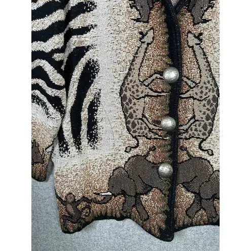 Vintage Painted Pony Jacket Womens Medium Jungle Safari Button Animals Zebra - Image 7