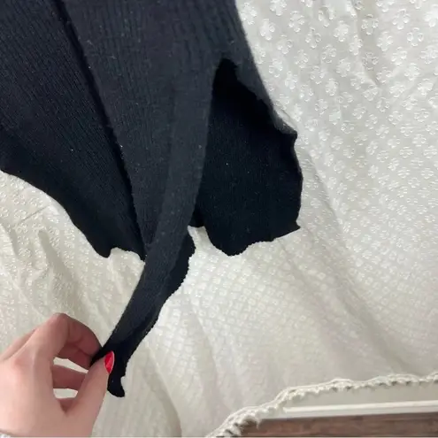 Magaschoni Black Ribbed Bodycon Midi Dress