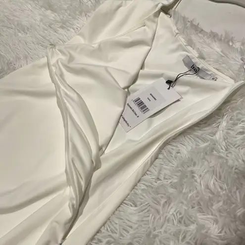 Because of Alice BOA Asymmetric Midi Dress in White Medium NWT