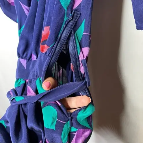 Yumi Kim Blue Floral Tie Waist Leah Romper Small