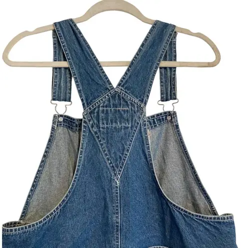 basic editions Womens Vintage Y2K  Blue Cotton Denim Utility Overalls Size Large