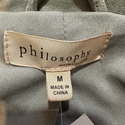 Philosophy  Gray Zip Front Faux Leather Moto Vest Zippered Pockets Medium New NWT