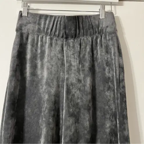 SAVVI Natasha Velour Velvet Wide Leg Pants Pull On Gray Waistband Track M Size M