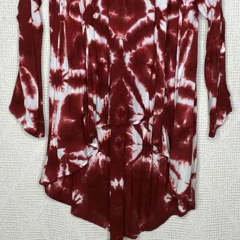 One Teaspoon  Tie Dye High Low Tunic Red