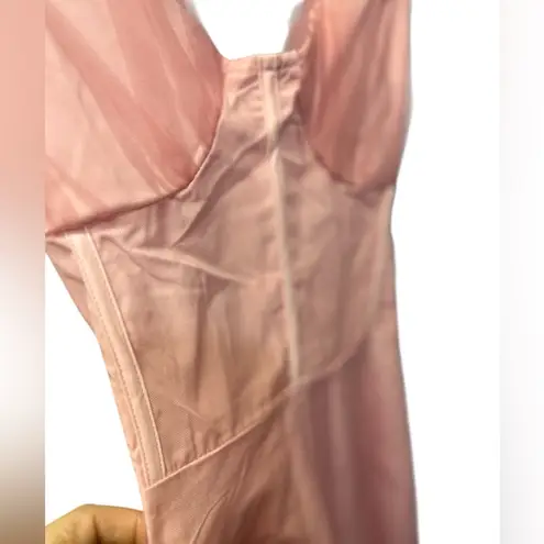 BLUSH TULLE MIDI DRESS WITH LACE Medium NWT Pink