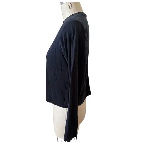 AYR The Slushy Pima Cotton Long Sleeve Black T-Shirt Size Small