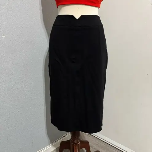Virtue Women Elegant Black Pencil Stretchy Business Casual Skirt Size 8