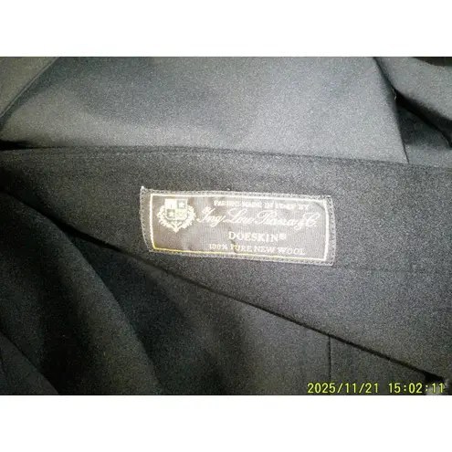 NWT L Womens JANE POST BLACK 3 in 1 LORO PIANA WOOL DOUBLE COAT JACKET $1250 Hoo Size L