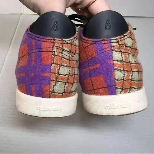 Allbirds WOMENS SIZE 8 WOOL PIPER TARTAN PLAID BRIGHT COLORS PURPLE ORANGE FUNKY