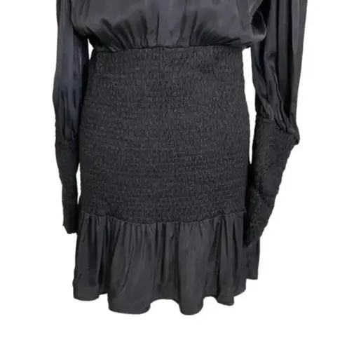 Farm Rio Black Heart Neckline Smocked Detail Mini Dress Size S NWT