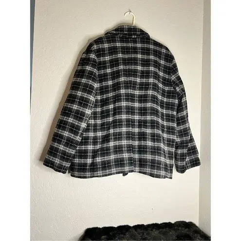 American Eagle  Jacket size Large Wool Blend Plaid Double Breasted Pea Coat