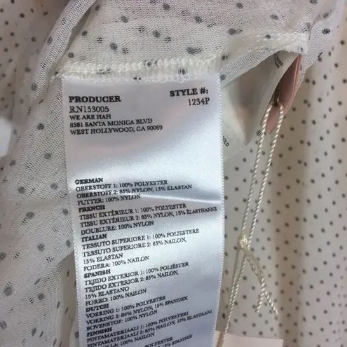 NWT We are HAH Polka Dot Lace Ruffle Swing Mini Dress Small Fairy Coquette Chic Black