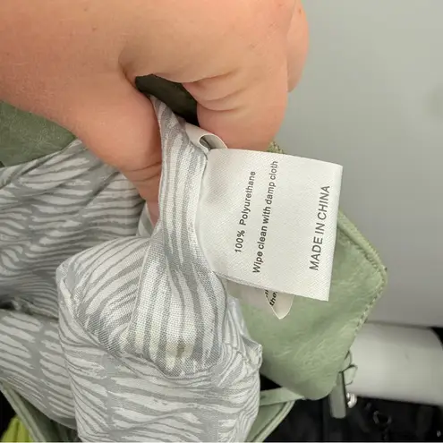 Sage Green Faux Leather Crossbody Bag Women’s Adjustable Strap Tassel Pocket