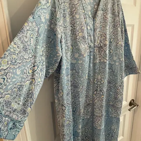 Miss Elaine Paisley Robe Blue Size 1X