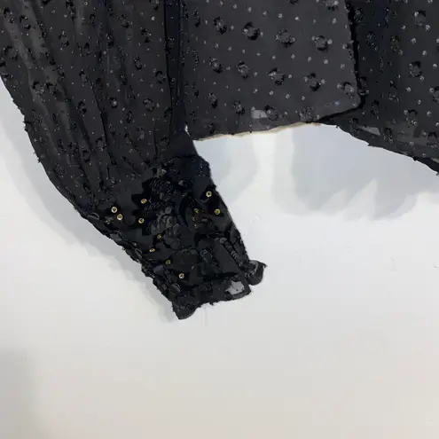ZARA NWT  Black Plumetis Sequined Bolero Jacket S 5107/070 - Image 9
