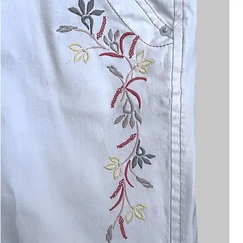 Gloria Vanderbilt Skimmer Capris Womens White Mid Rise Floral Print Size 10