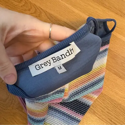 Grey Bandit  Hang Loose Tank Rainbow Striped Size Medium