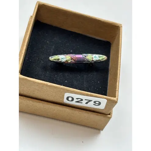 Antique Art Nouveau Bar Brooch Pin With Floral Motif