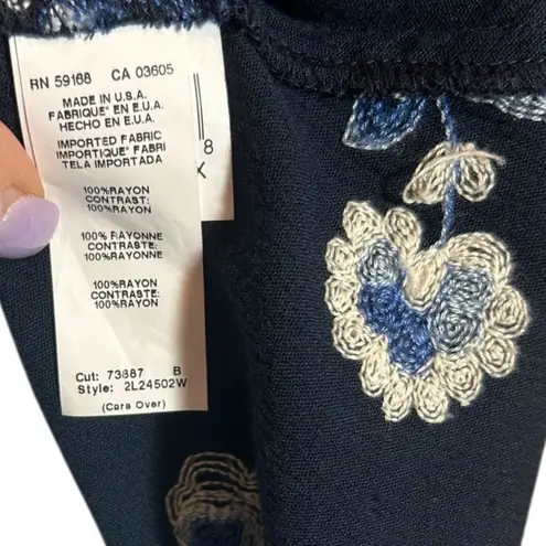 Karen Kane Women Floral Peasant Tunic Top 2X Embroiderered Cottagecore Whimsy